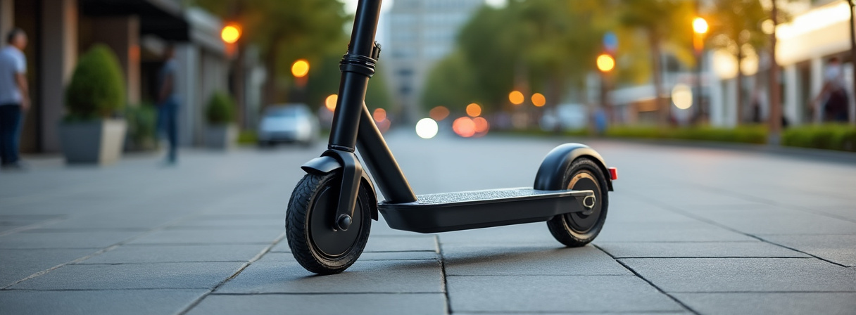 E-Scooter auf einem Radweg in der Stadt