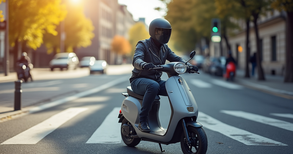 Verschiedene E-Scooter Helme nebeneinander