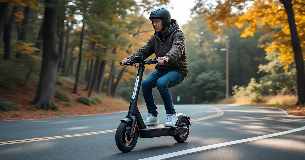 Offroad E-Scooter auf Schotterpfad