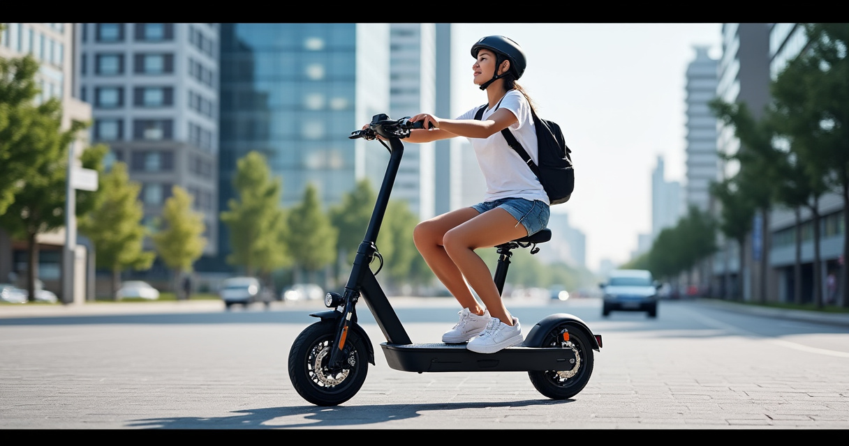 Jugendliche mit E-Scootern fahren auf einer Straße